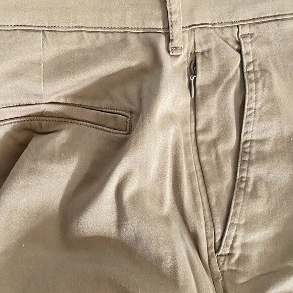 Dark Khaki Athletic Straight Modern Chino Pant 32 X 34 Wedding Guest, Work, Mens - Picture 3 of 5
